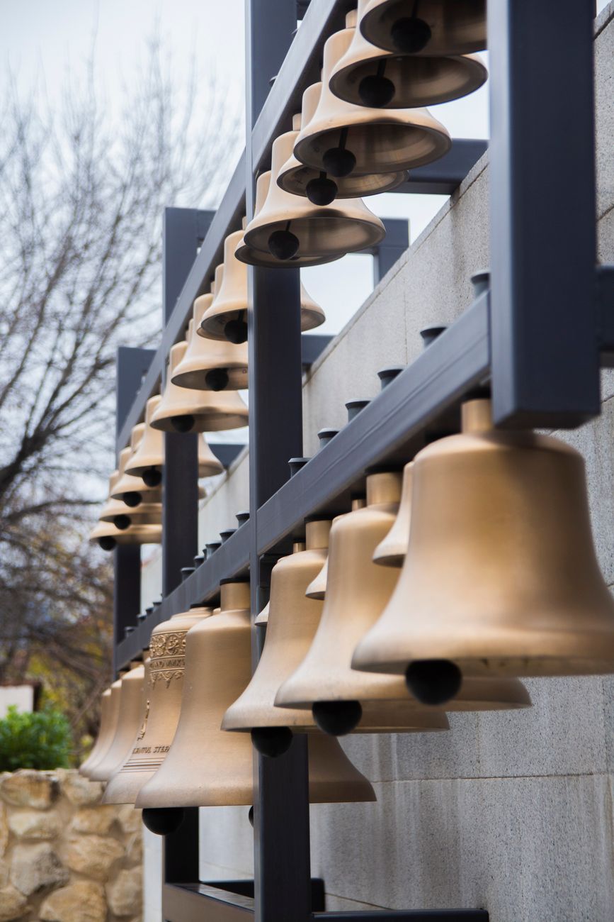 bronze bells hanging